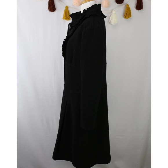 Spiegel Black Wool Ruffle Coat 8 - Picture 3 of 5